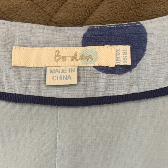 Boden Blue Polka Dot Dress size 8 Long - Picture 12 of 17